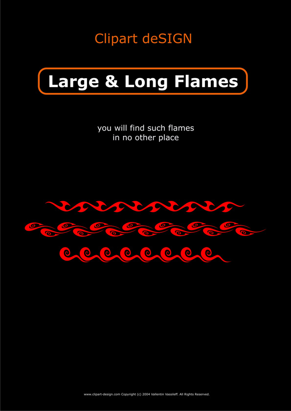 100 variety of long flame pattern vector