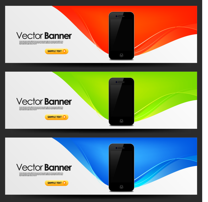 mobile banner design trend pattern vector 2