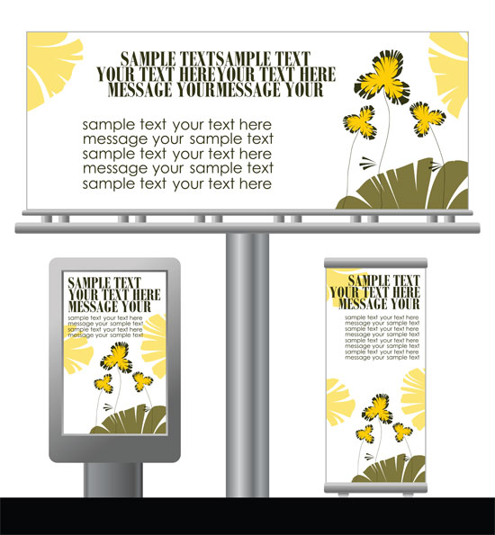 light box billboards 1 template design vector