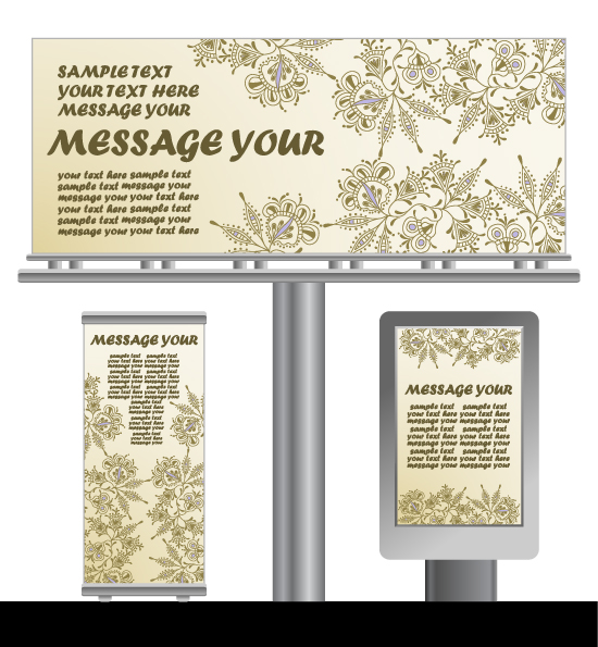 light box billboards template design vector 3