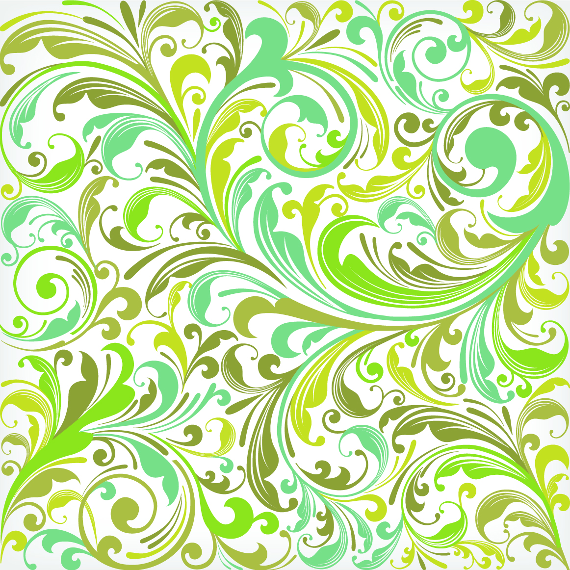 european plant pattern background vector 5