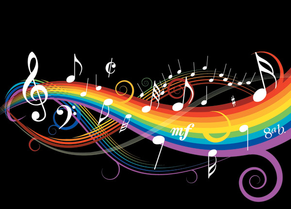 theme music notes vector 1