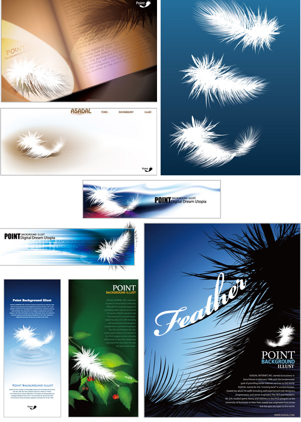 brilliant light feathers vector