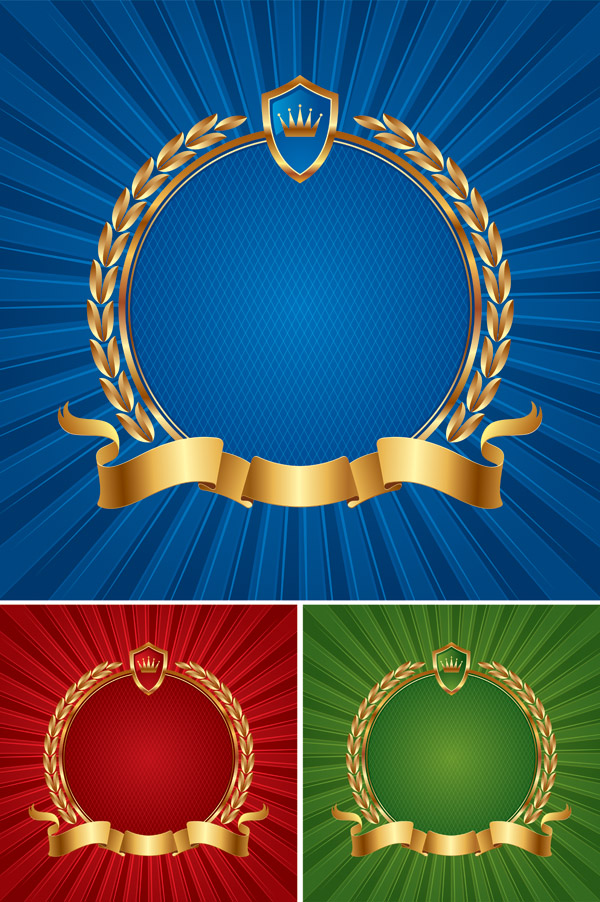 mail wheat shield ribbon vector