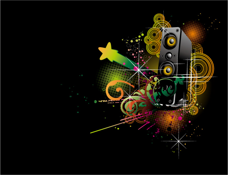 dj music theme vector