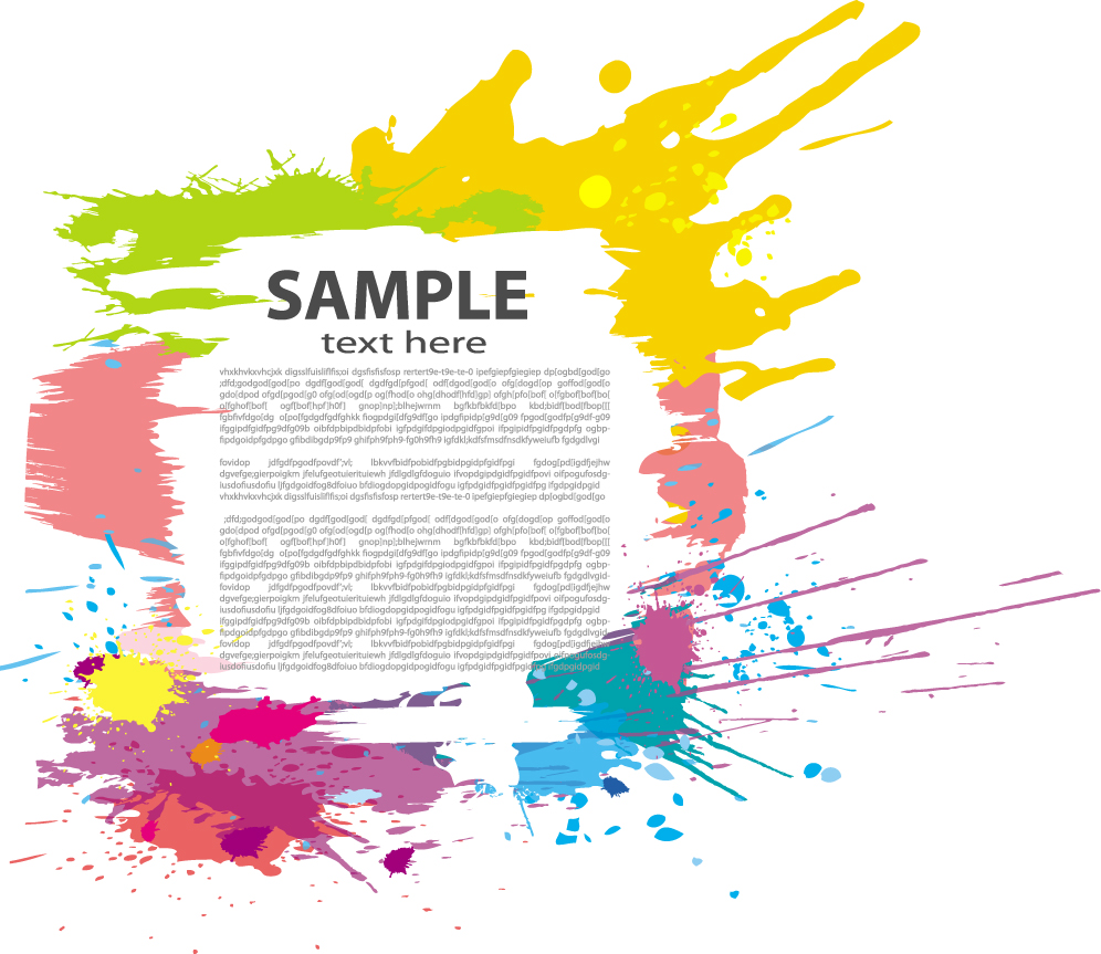 colorful ink border vector