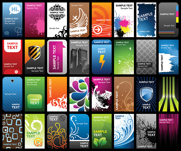 a variety of card template vector the trend