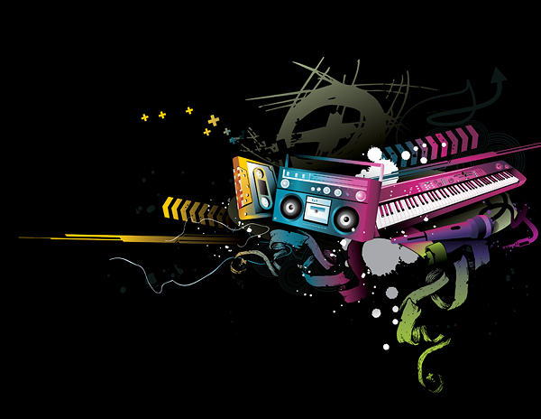 music vector fashion design