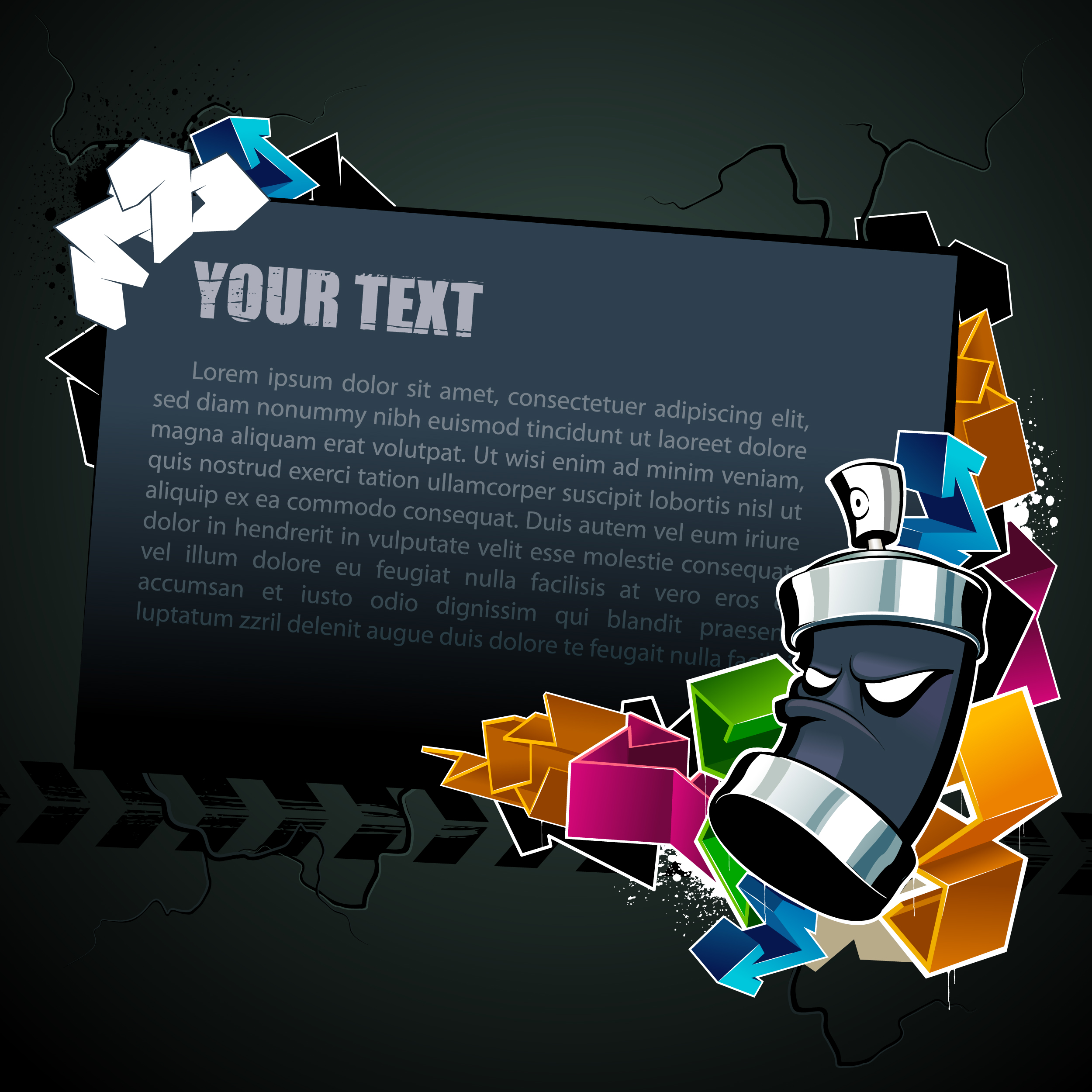 cool text box black background vector 2