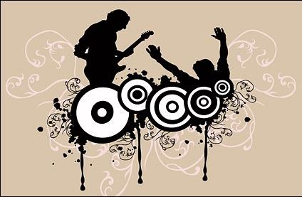 music enthusiasts silhouette vector