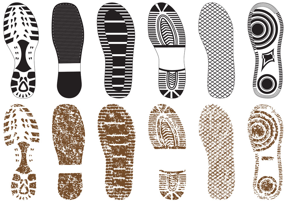 a variety of fine shoe print 02 vector