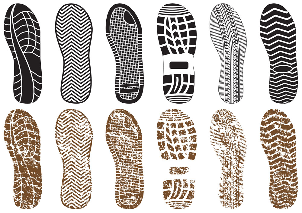 a variety of fine shoe print 03 vector