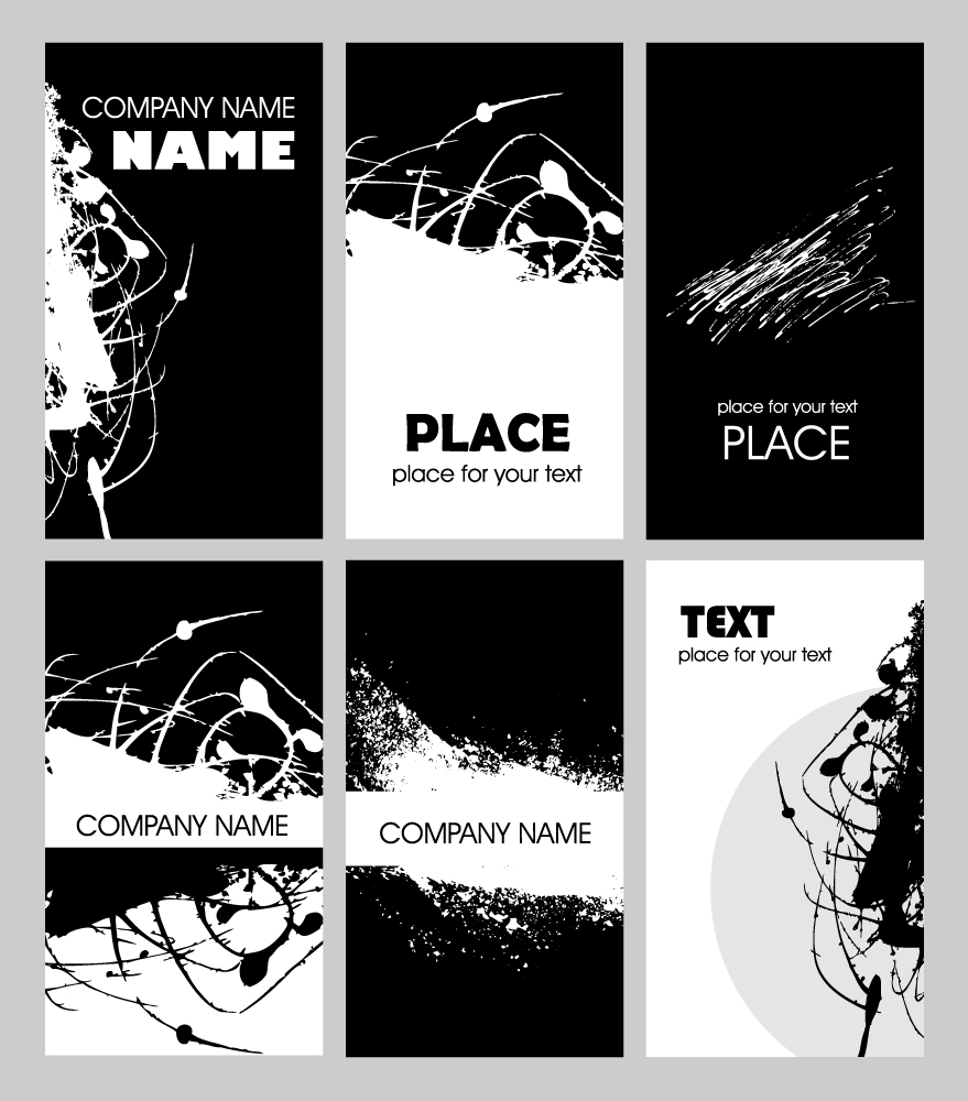 black and white rust card design template vector 2