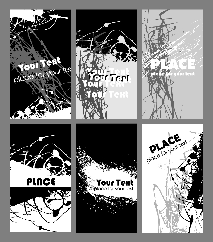 black and white rust card design template vector 1