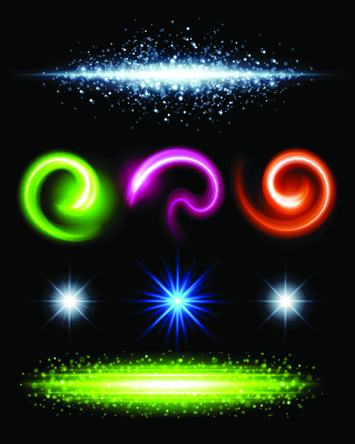 gorgeous bright lighting effects 06 vector