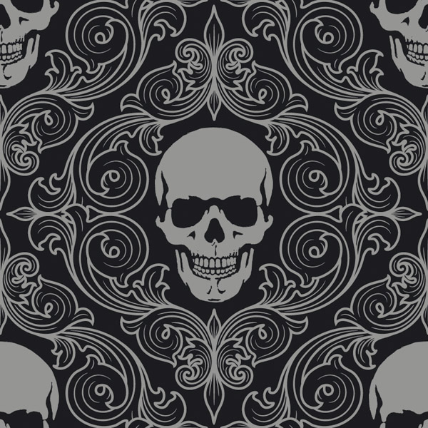 skull theme vector background