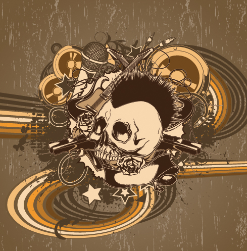 trend skull pattern vector