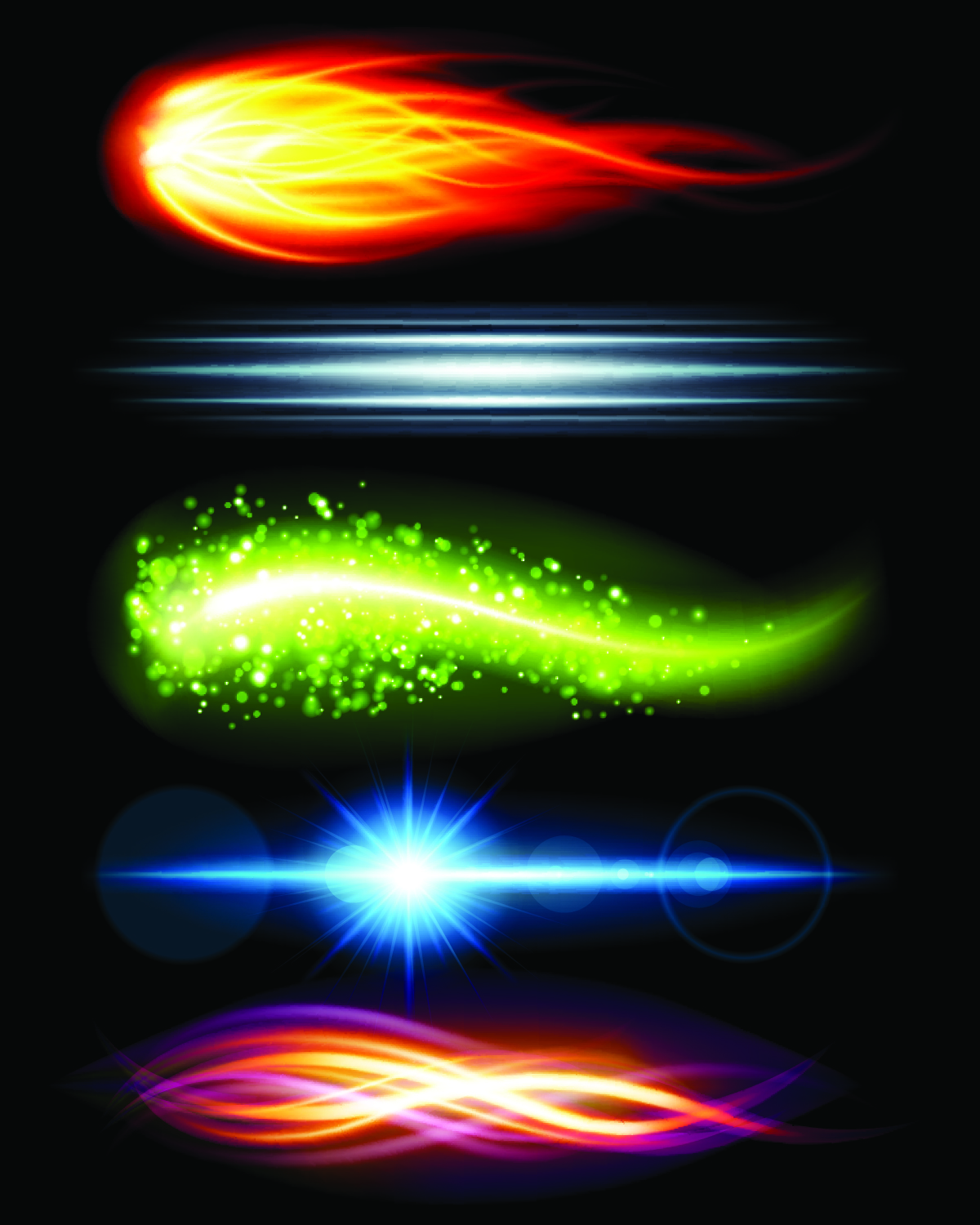 gorgeous bright lighting effects 05 vector