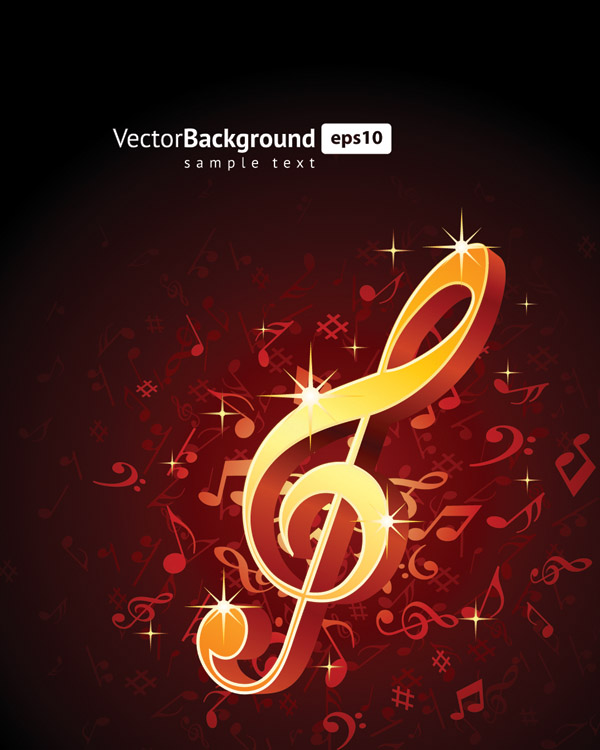 theme music notes vector 5