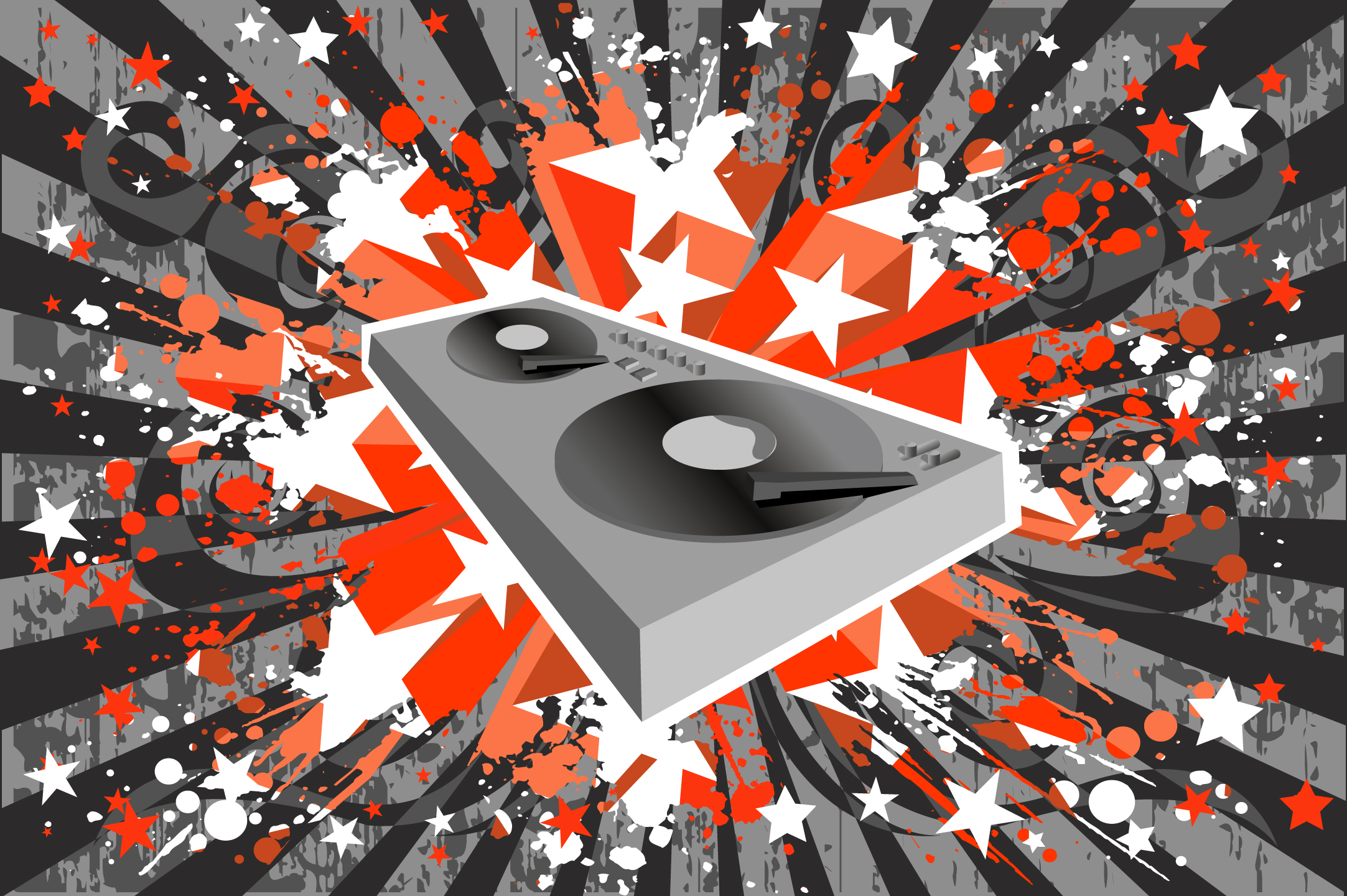 dj music player with the trend of the background elements of vector