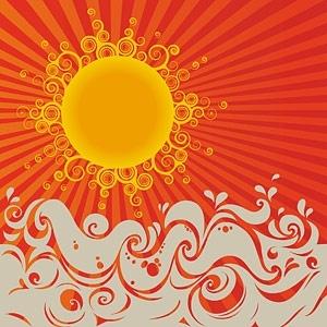 trend sunset element vector