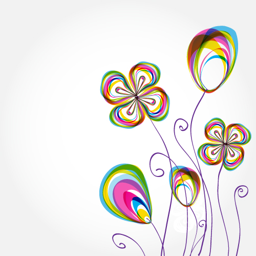 colorful flowers background pattern 02 vector