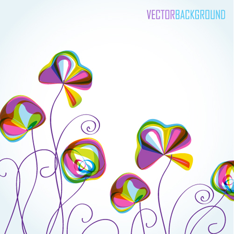 colorful flowers background pattern 04 vector