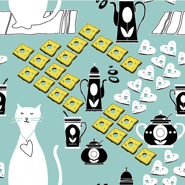 cat cartoon background 01 vector