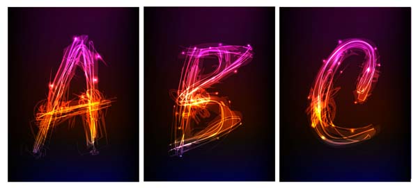 brilliant effects letters - vector