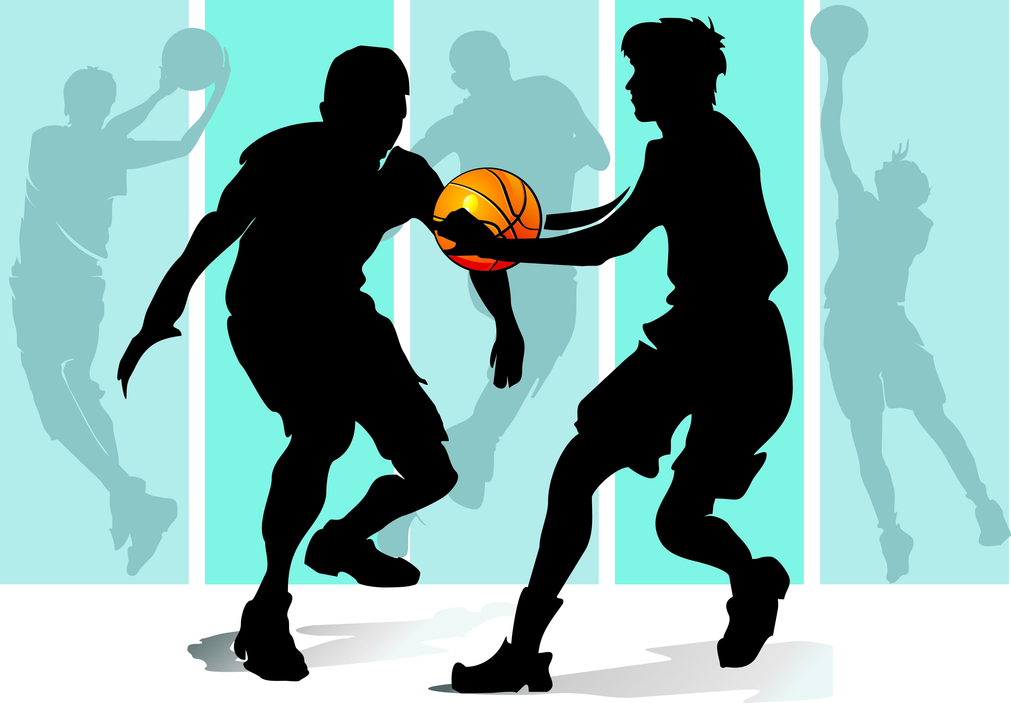 basketball silhouette character vector