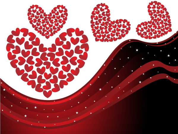 heart-shaped vector dynamic lines background