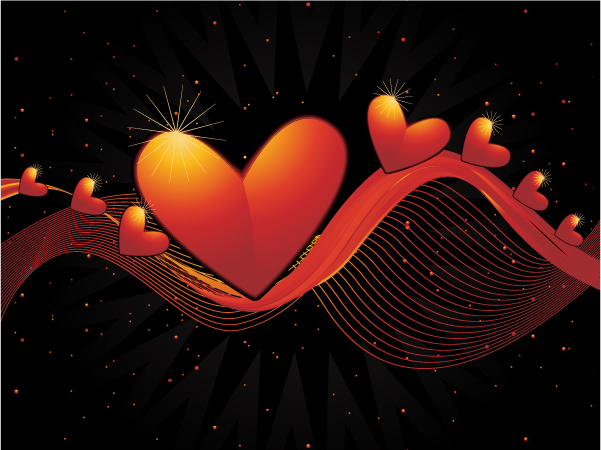 heart-shaped vector -2 dynamic lines background