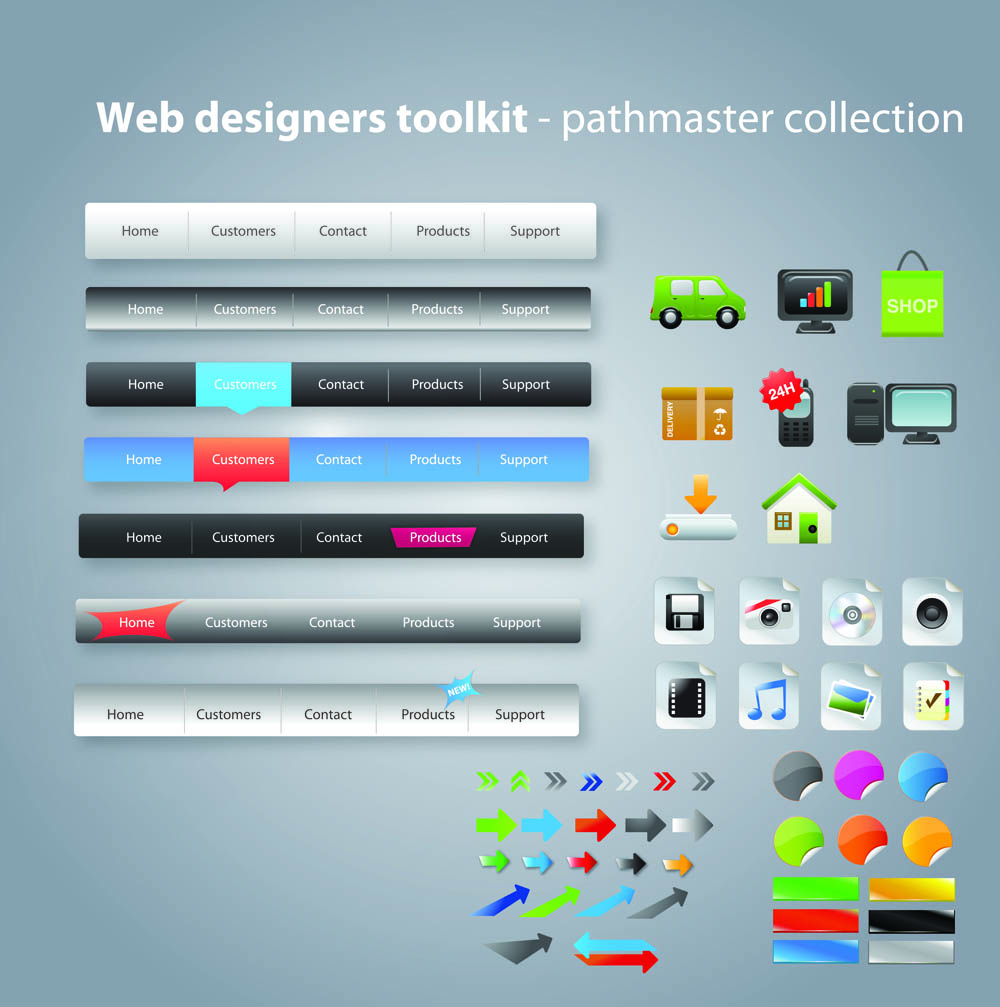 web design elements colorful modern decor