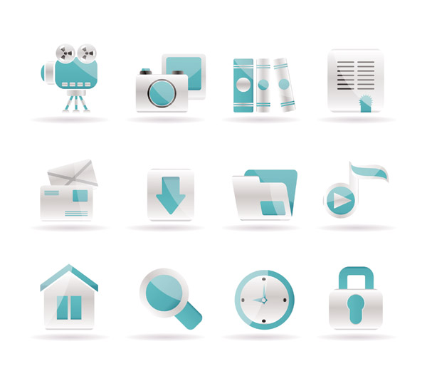 ui icons templates shiny modern blue white decor