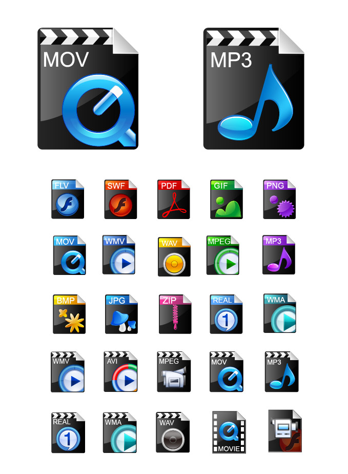 computing program icons collection colored modern design