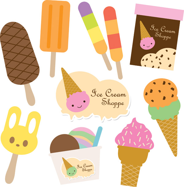 label tag templates ice cream theme flat colorful