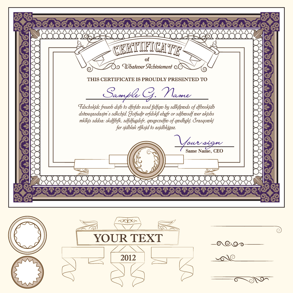 diploma certificate template elegant classical decor