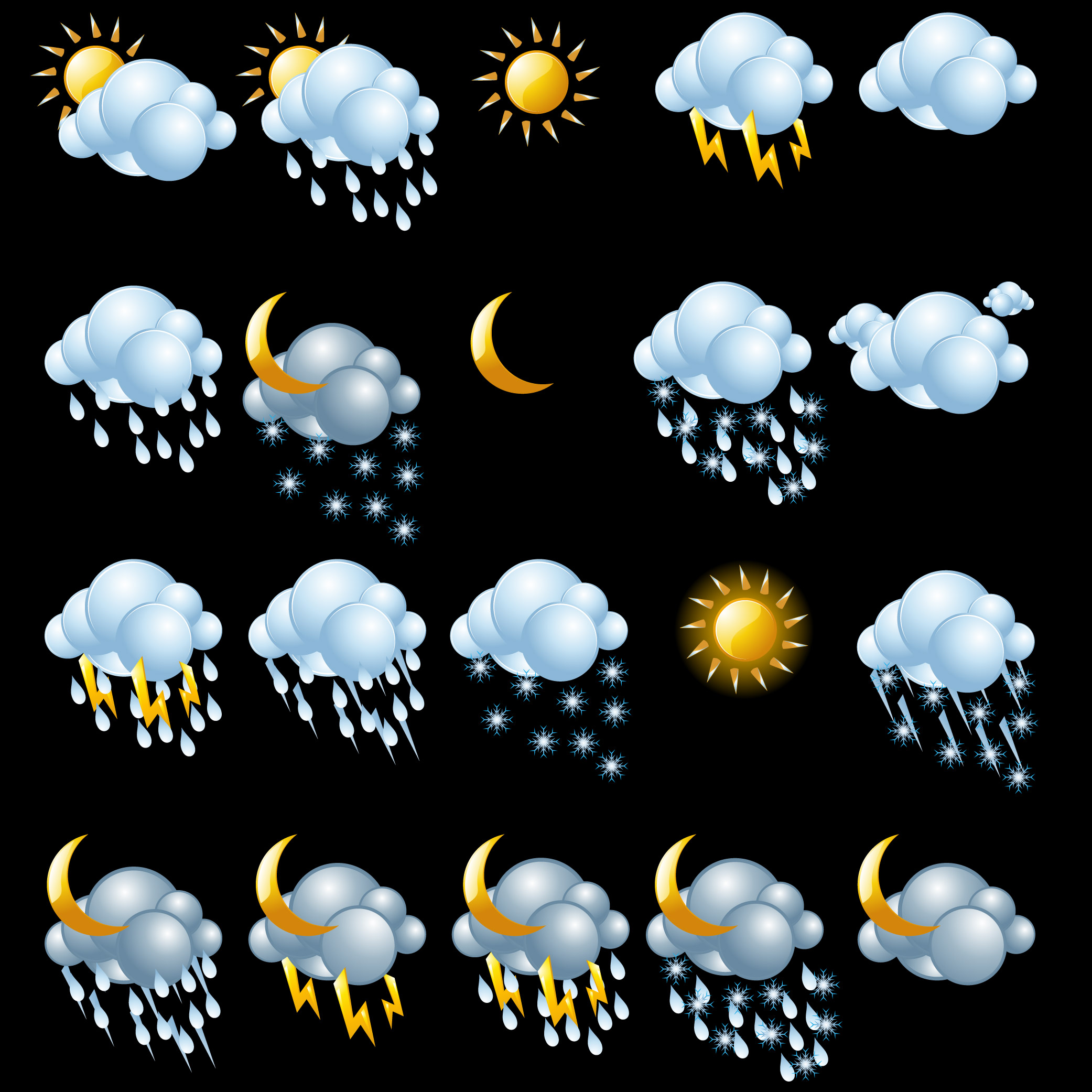 weather forecast icons dynamic modern design