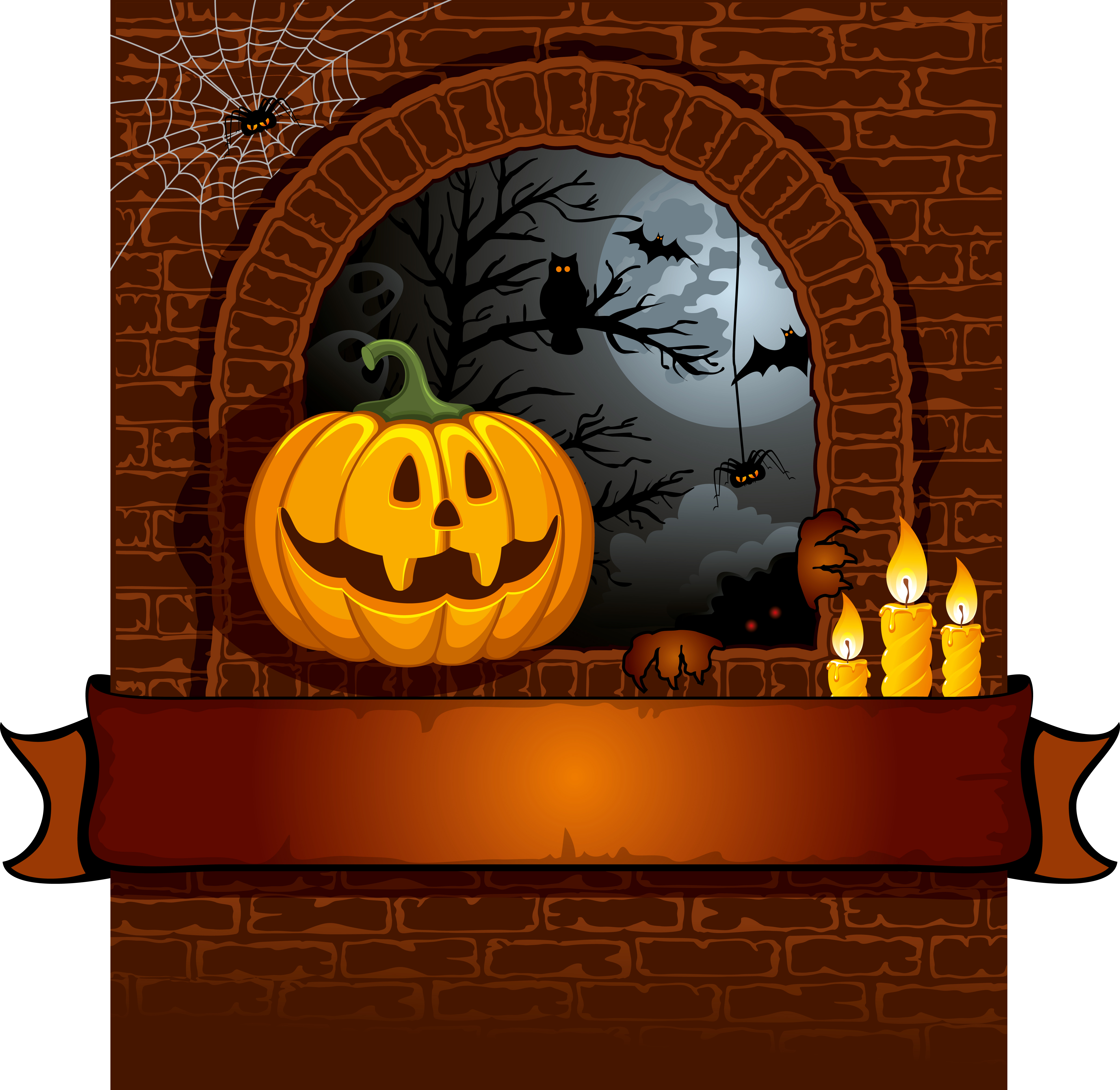 halloween background template fearful vintage elements sketch