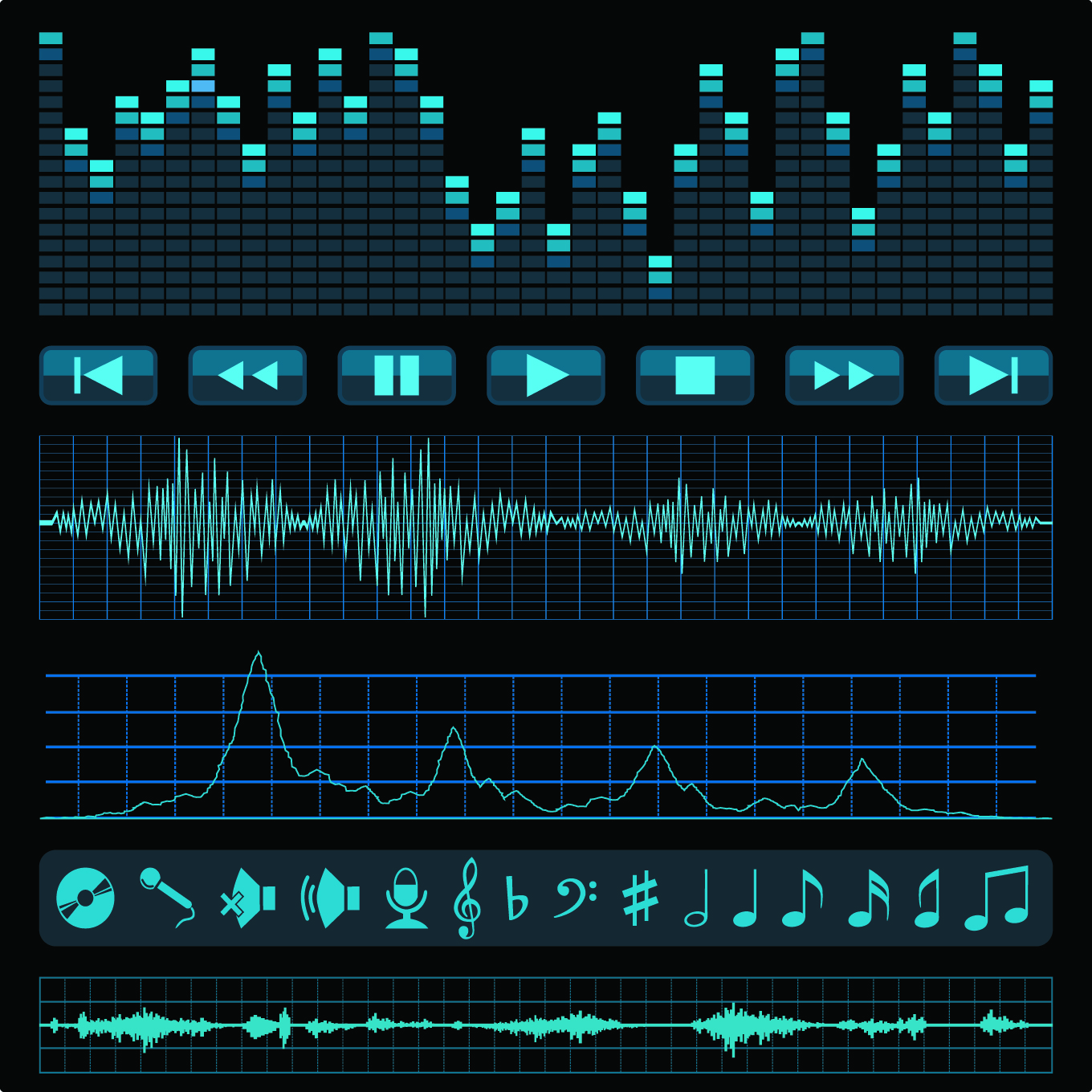 audio technology interface templates modern dark dynamic design