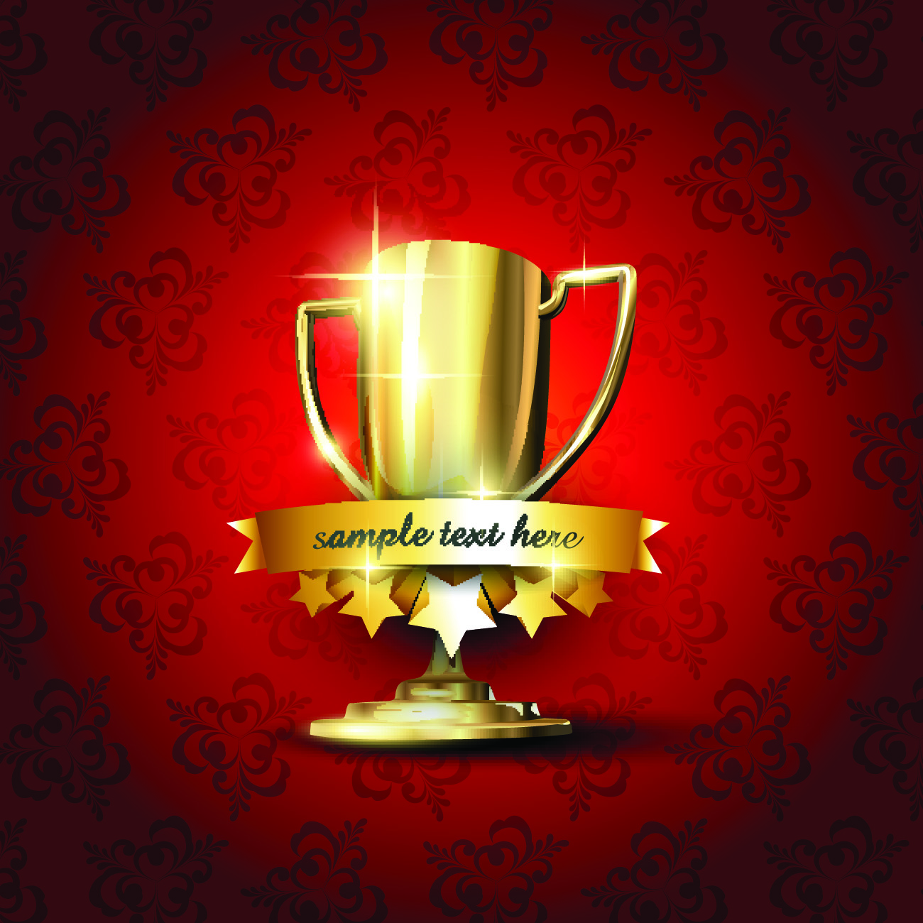 victory background shiny golden trophy modern design