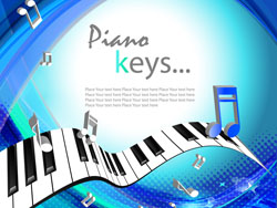 music background dynamic 3d notes piano sketch