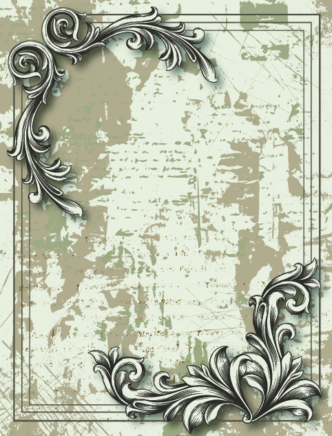 vintage decorative background european symmetrical grunge design