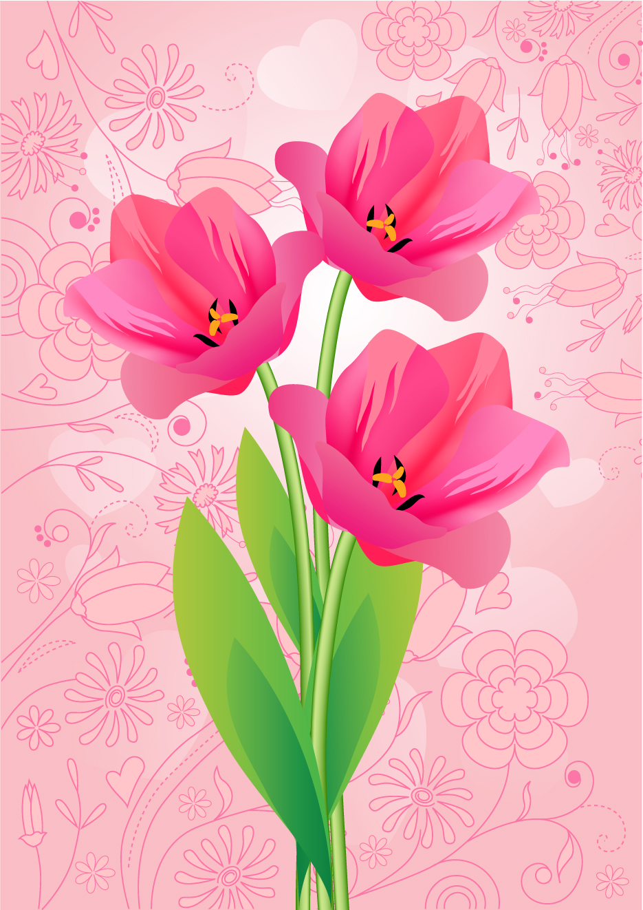 tulip background bright colorful modern design