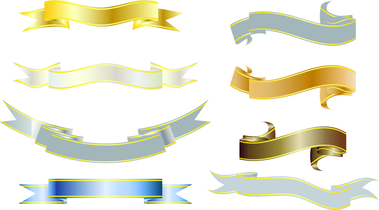 decorative ribbon templates modern shiny dynamic 3d sketch