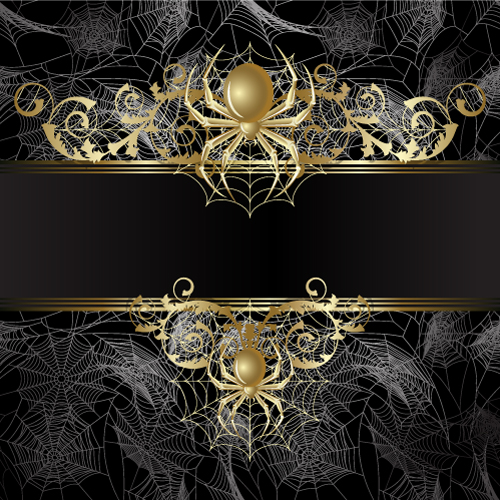 spiderweb background shiny golden black decor