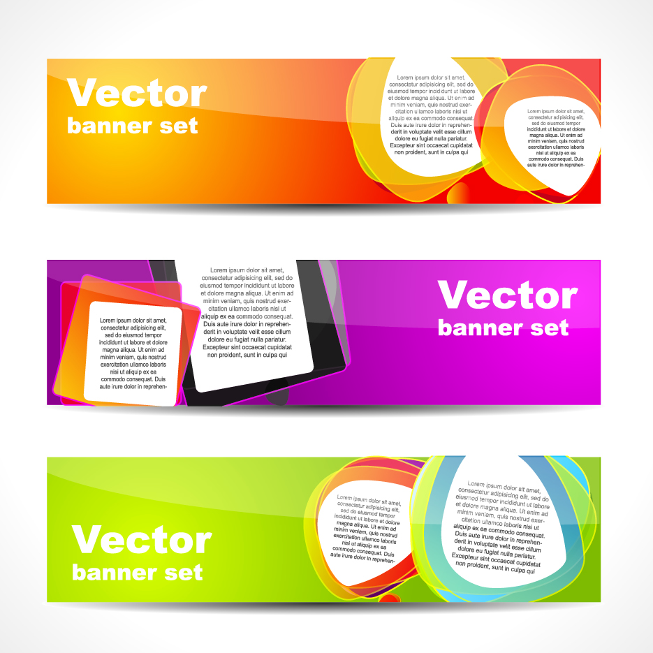 web banner templates shiny colorful modern decor