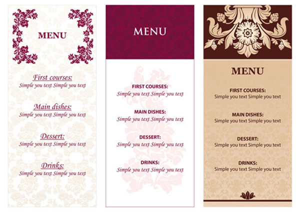 restaurant menu templates elegant decor classic design