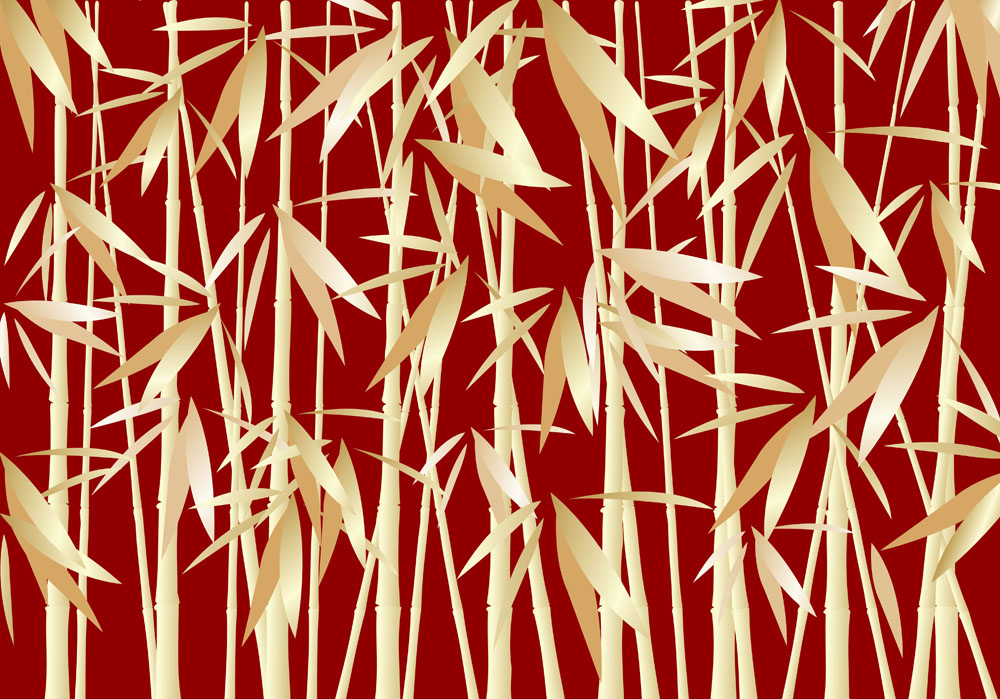 bamboo background classical red brown sketch