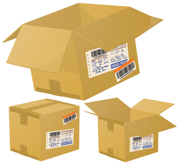 logistic freight box icons colored 3d sketch